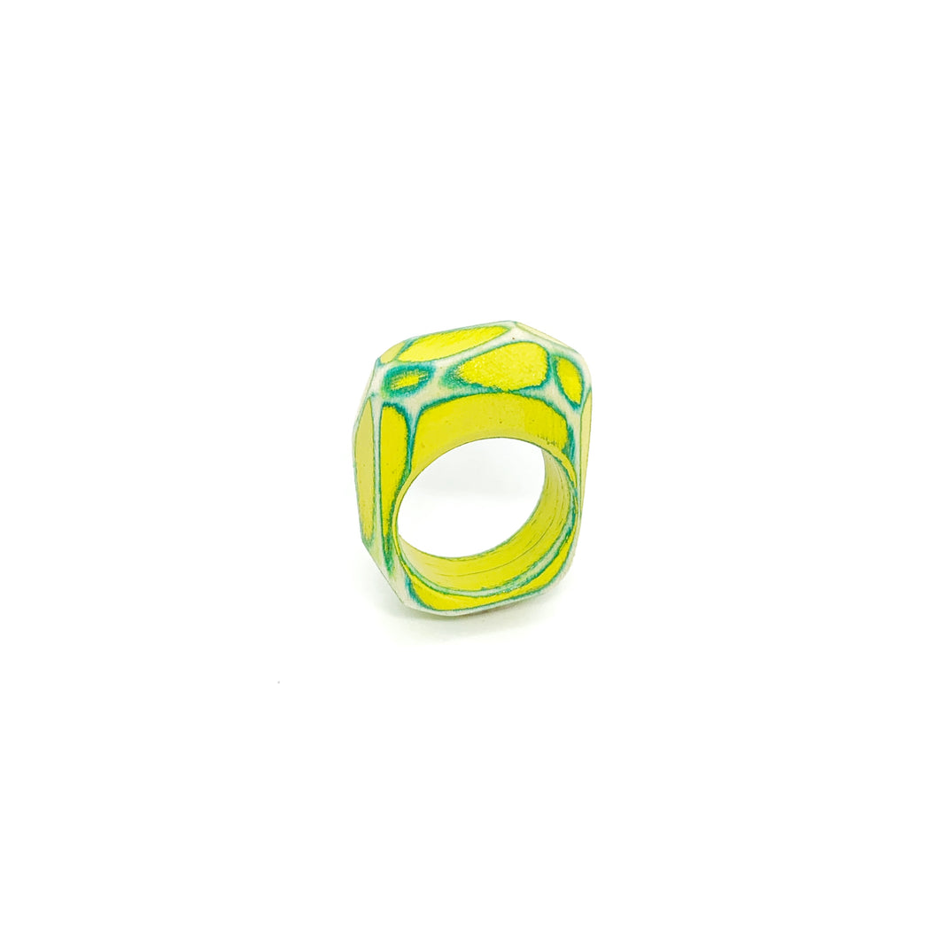 Multifaceted Ring - Yellow & Green