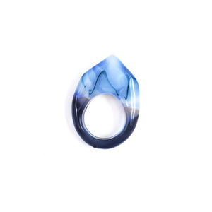 Blue Sparkle Heartbeat - Chunky Ring