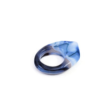 Load image into Gallery viewer, Blue Sparkle Heartbeat - Chunky Ring
