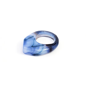 Blue Sparkle Heartbeat - Chunky Ring