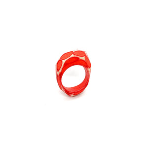 Multifaceted Ring - Neon Pink & Red